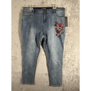 Alexander Jordan Jeans Womens Size 16 Denim Embroidered Stretch Casual
